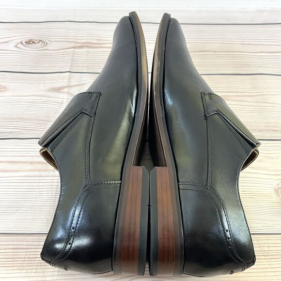 Florsheim Ravello Mens 9.5M Black Leather Monk Strap Dress Shoe Plain Toe Loafer - Picture 7 of 16